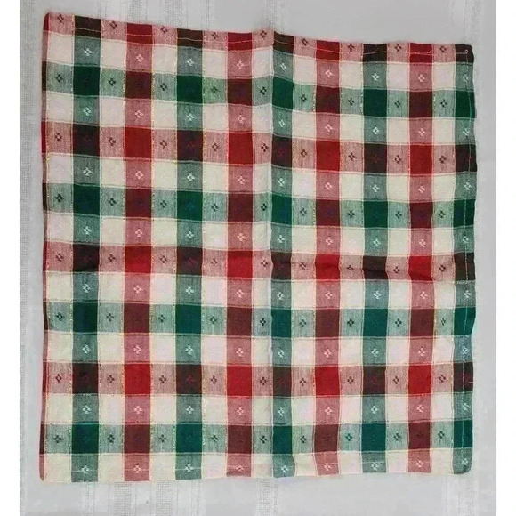 Set of 4- Christmas Plaid napkins - Picture 1 of 3